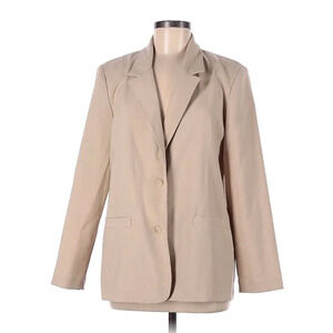 Alfred Dunner Blazer Jacket Tan Beige Nude Size 8 Work Corporate Business Casual